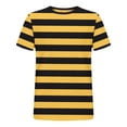 thumbnail image 3 of JSheng Men's Striped T-Shirts Fashionable Short Sleeve Round Neck Loose Comfortable Casual Oversize Pullover Tops for Man A-Yellow XXL, 3 of 4