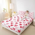 thumbnail image 4 of Homewish Cute Heart Loves Twin Sheet Sets,Happy Valentine'S Day Twin Fitted Sheet,White Pink Flat Sheet For Girls Kids,Breathable Home Decor,3 Pieces, 4 of 7