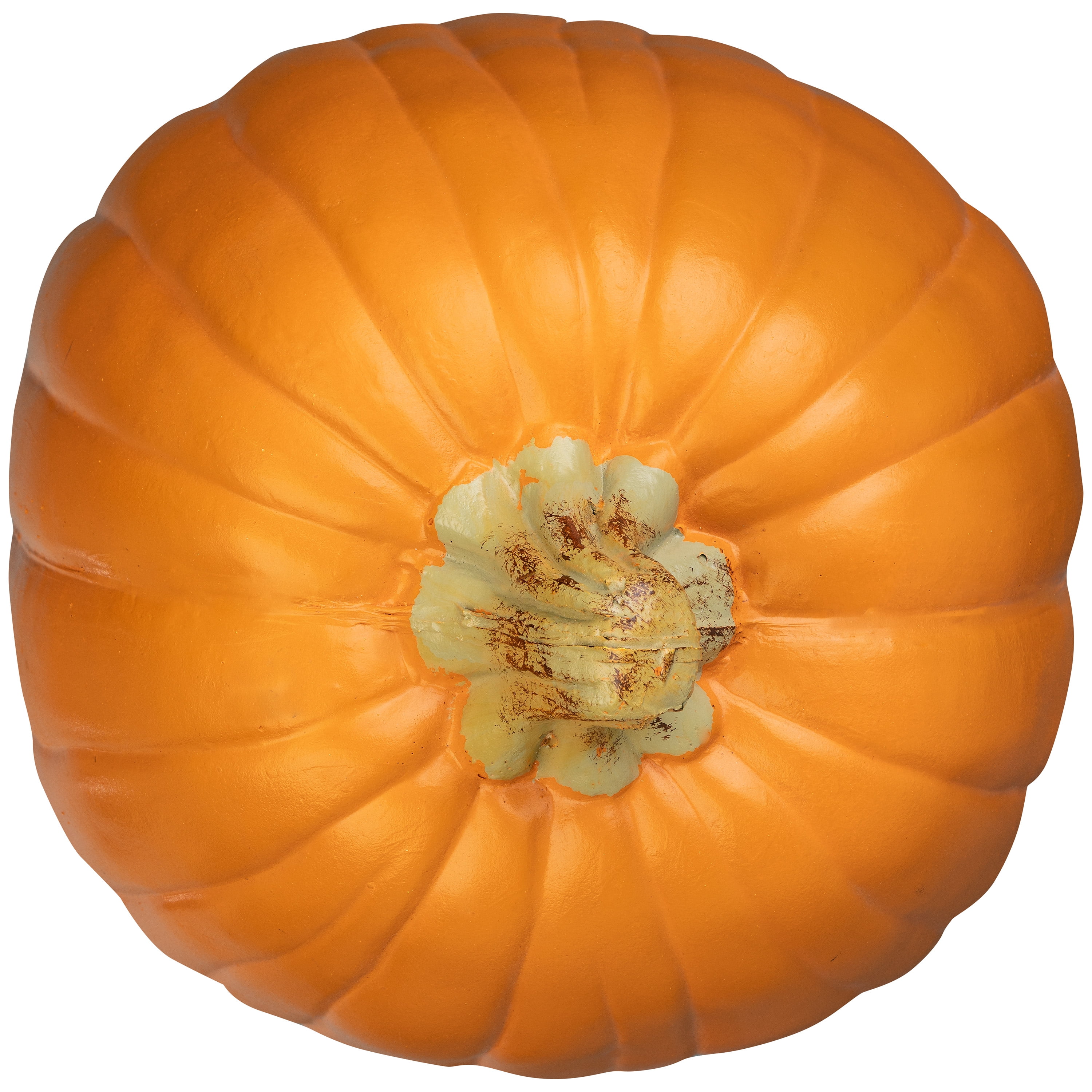13 Inch Orange Craft Pumpkin with Natural Stem for Outdoor Decor