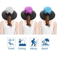 thumbnail image 2 of 3 Pieces Womens Ponytail Wide Brim Sun Hat Packable UV Protection Beach Cap for Fishing & Hiking, 2 of 8