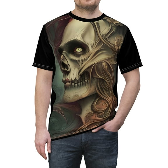 Beautiful Skull Zombie Unisex AOP Cut & Sew Tee S-5XL