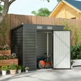 thumbnail image 2 of Outsunny 6 x 4FT Metal Garden Storage Shed with 2 Vents, Grey, 2 of 9