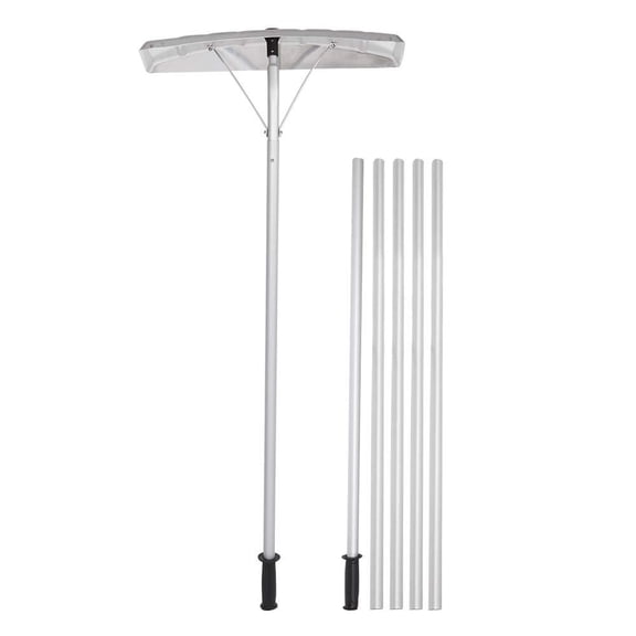 20 Feet Aluminum Snow Rake, with 25 Inch Blade, 5 Extension Tubes & Anti-Skid Handle, Telescoping Snow Removal Tool for Removing Snow