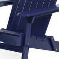 Ariel Outdoor Acacia Wood Folding Adirondack Chairs with Cushions (Set of 2), Navy Blue