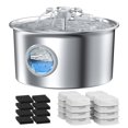 thumbnail image 1 of Fuente de agua para gatos IHOUONE de acero inoxidable de 2,6 L, silenciosa, 1 of 9