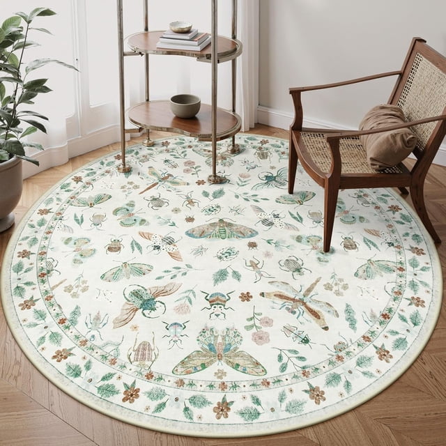 Insect Washable Rugs for Living Room Soft Area Rug x Rug for Bedroom UltraThin Non Slip Dining Room Rug Stain Rug Large Carpet for Office Nursery(&#;x)