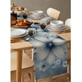 thumbnail image 6 of Boanket Blue White Daisy Table Runner - 60 Inch Long, Kitchen Dining Table Runner Dresser Scarves, Vintage Elegant Butterfly Flowers Farmhouse Decor for Coffee Tables Wedding Party Banquet, 6 of 8