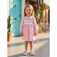 thumbnail image 4 of Cjfdfy Kids Girls Casual Dress, Long Sleeve Dress Plaid Big Sister Embroidery Fall A-line Dress For Casual Daily,Newborn Bodysuit Pink Dress, Fall Winter Baby Girl Clothes, 4 of 9