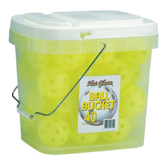 Hot Glove 40 ct. Optic Yellow Ball Bucket