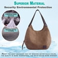 thumbnail image 3 of Bolso de hombro con múltiples bolsillos para mujer, bolso de lona a la moda, bolso informal, 30*28cm, 3 of 6