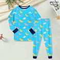 thumbnail image 2 of Hessimy Toddler Boys Girls Spring Summer Graphic Print 2Pcs Crewneck Long Sleeve Sweatshirt Joggers Pants Sweatsuit, Graphic Print Jogger(Sky Blue,5-6 Years), 2 of 7