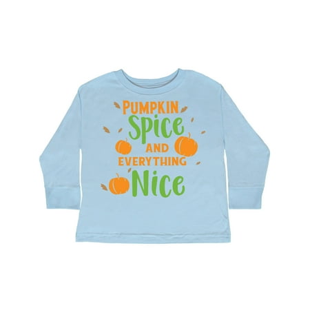 

Inktastic Pumpkin Spice And Everything Nice - Orange Green Gift Toddler Boy or Toddler Girl Long Sleeve T-Shirt