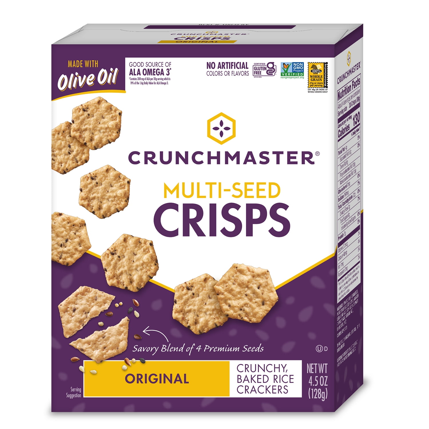 Crunchmaster Original Multi Grain Crisps Crackers, 4.5 oz.