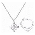 thumbnail image 1 of Collar Y Pulsera Celta Nudo De Bruja Acero Inoxidable plata, 1 of 5