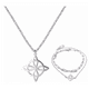thumbnail image 1 of Collar Y Pulsera Celta Nudo De Bruja Acero Inoxidable plata, 1 of 5