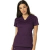 Dickies Gen Flex Medical Scrubs Top for Women V-Neck DK800, XXS, Eggplant