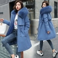thumbnail image 3 of Aboser Warm Parka Jackets for Women Winter Fleece Jacket Coat with Faux Fur Hood Ladies Overcoats Casual Sherpa Lined Coats Fashion Waist Midi Jacket, 3 of 6