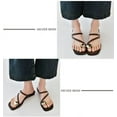 thumbnail image 2 of Women's Flat Sandals with Metal Toe Ring Square Open Toe Casual Summer Beach Sandals, 2 of 12