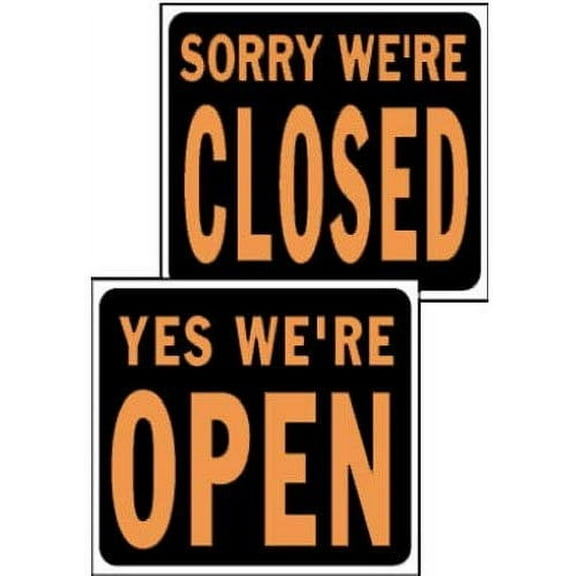 HY-KO Products SP-113 Open/Closed Reversible Jumbo Plastic Sign, 15" x 19", Orange/Black