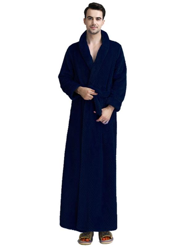 SUPERHOMUSE Men's Turkish Cotton Robe, Terry Cloth Kimono Bathrobe