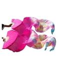 thumbnail image 2 of Belly Dance Fan 1 Pair Handmade Dyed Silk Dance Fans Real Silk/Imitation Silk Dance Fan Veil Silk Fan, 2 of 5