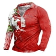 thumbnail image 4 of Mens Christmas Polo T-Shirt Zipper Lapel Long Sleeve Christmas Full Print Mens Performance Polos,Green,3XL, 4 of 4