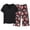 Z04 Black-D, variant on Plus Size Pajama Set for Women Short Sleeve Button Up Pjs Set Soft Sleepwear Loose Top and Cropped Capri Pants Loungewear 2pc