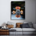 thumbnail image 6 of Mudket Framed Canvas Wall Art, White Orchid Candles Zen Stones Wall Decor, Elegant Calming Spa Floral Waterproof Art Prints for Bathroom Bedroom Living Room Home Decor - 12"L x 8"W, 6 of 9