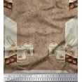 thumbnail image 1 of Soimoi Pink Polyester Crepe Fabric & Floral Artistic Printed Fabric 1 Yard 42 Inch Wide, 1 of 3