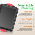 thumbnail image 4 of NutriChef Kitchen Deluxe Oven Non Stick Gray Carbon Steel 3 Piece Bakeware Set, 4 of 6