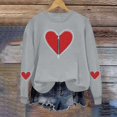 thumbnail image 5 of Valentine Shirts For Women Cute Casual Heart Print Graphic Sweatshirt Funny Crew Neck Plus Size Long Sleeve Pullover Tops, 5 of 6
