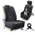 thumbnail image 2 of Dog Car Front Seat Cover Pet Safety Protector Hammock Waterproof Mat & Seatbelt, 2 of 5