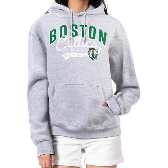 Women's G-III 4Her by Carl Banks Heather Gray Boston Celtics Filigree Logo Pullover Hoodie