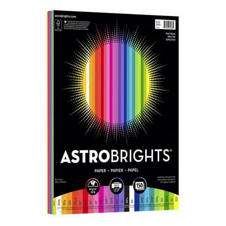 Astrobrights 25-Color Spectrum Pack, 24 lbs - 8.5 x 11 in. - Pack of 125