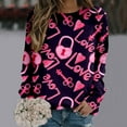 thumbnail image 2 of Women Valentines Sweatshirt Casual Love Theme Long Sleeve Crewneck Hoodless Tops Loose Comfortable Daily Loungewear Cute Sweatshirts for Women, 2 of 6