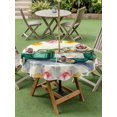 thumbnail image 4 of Outdoor Tablecloth with Umbrella Hole for Patio/Picnic/Party/Camping, Spring Floral Waterproof Table Cloth Round Cover Washable, Farmhouse Truck Oil Painting Vintage Flowers (Dia 54"), 4 of 8