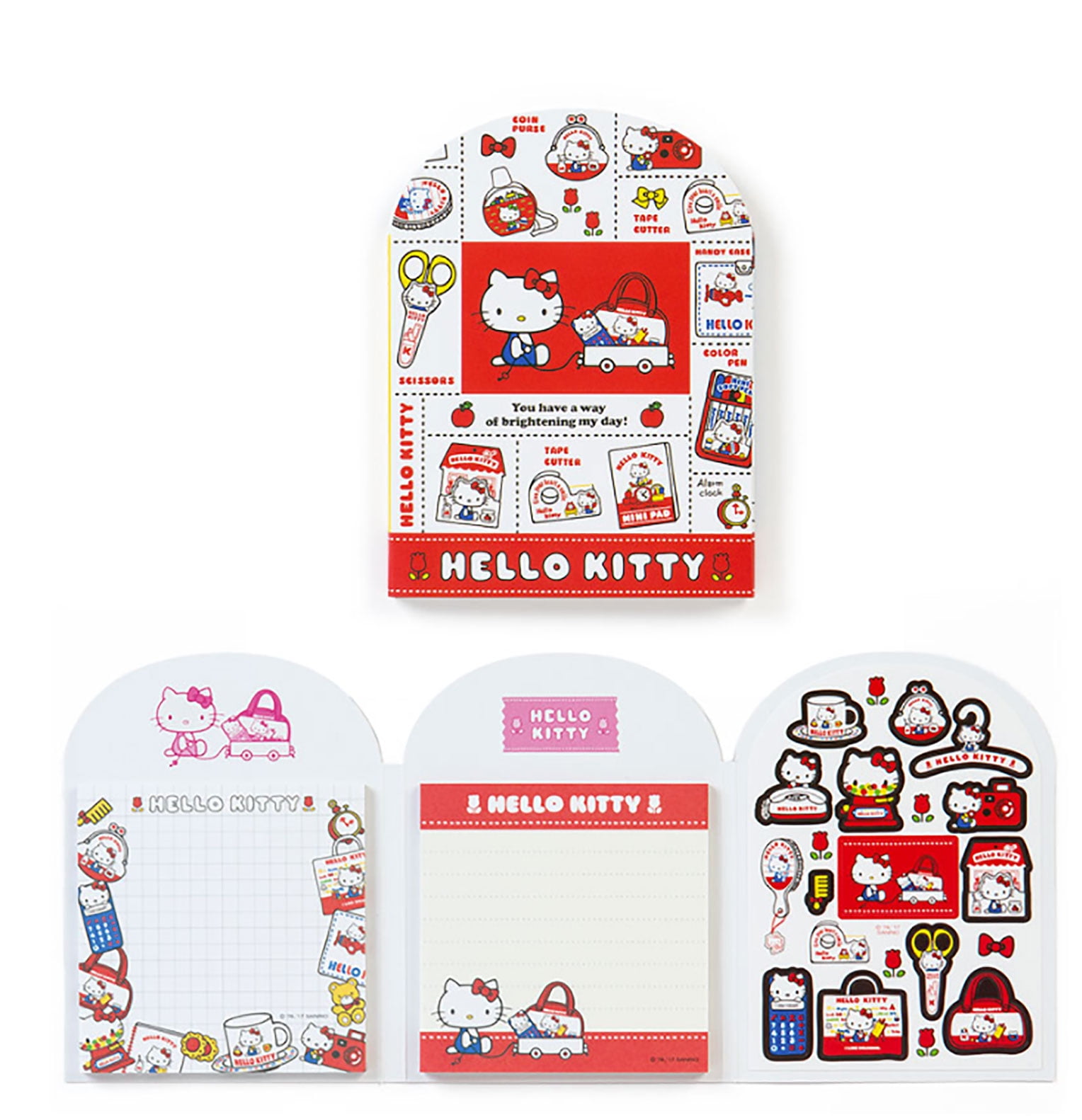 Hello Kitty Trifold Memo Pad with Stickers Japan Special Edition