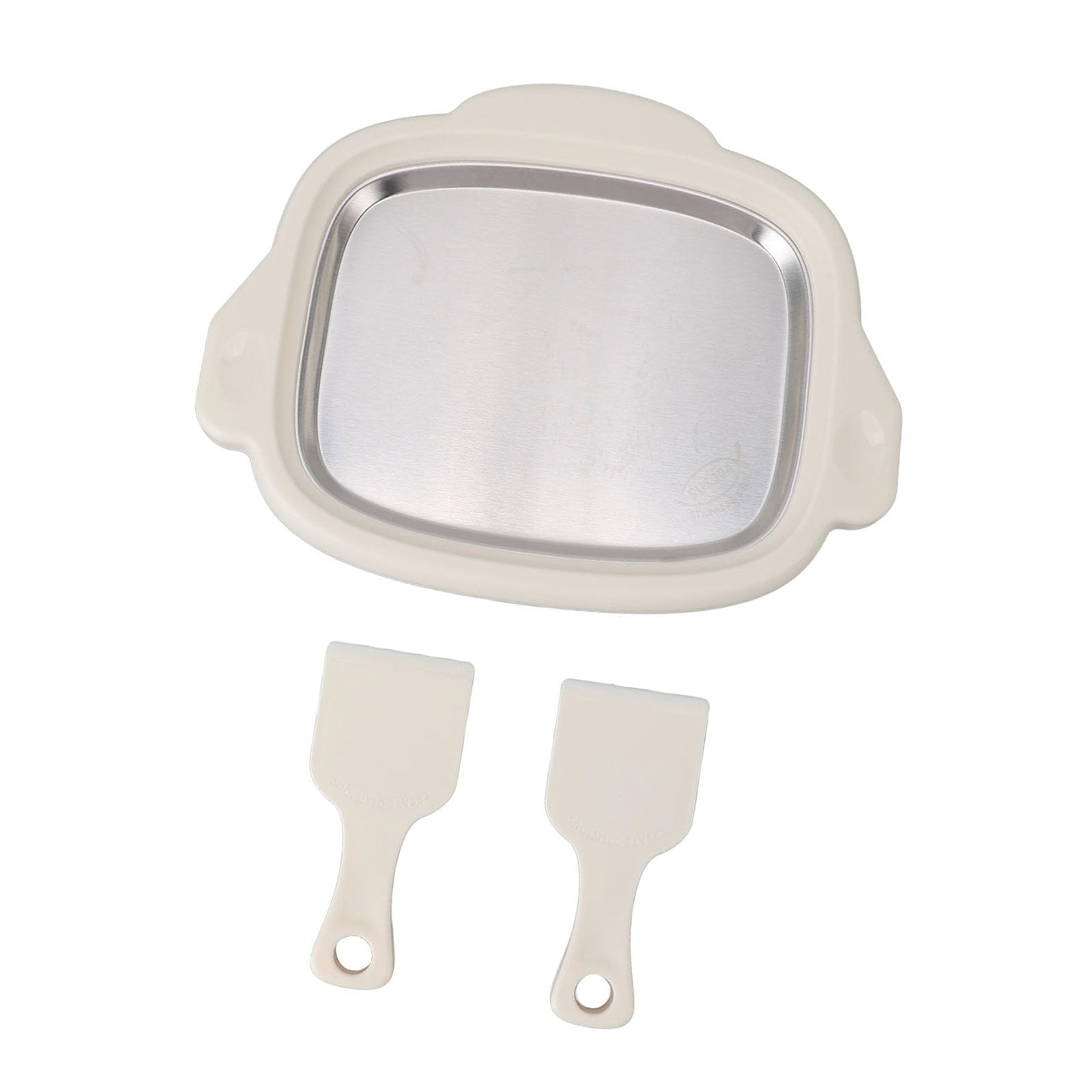 Ice Cream Maker Pan with 2 Scrapers Ice Cream Maker Plate Multifunctional Cold Sweet Fried Plate Rolled