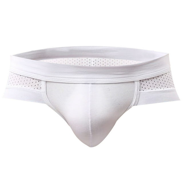 Rbaofujie Plus Size Underwear Men's Cotton Boxers Solid Color Open High Waisted Underwear