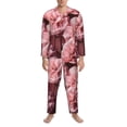 thumbnail image 3 of Hirioo Delicate Pink Carnations for Men's Pajama Sets 2 Piece Pjs Men's Long-Sleeved Pajama Set Button Down Sleepwear,S-XXL-Large, 3 of 7