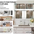 thumbnail image 6 of Floral Blackout Kitchen Curtains Tiers and Valances Set 3 Piece for Windows Butterfly Kitchen Window Curtains Set,Farmhouse Wooden Texture Valances for Living Room(36" Tiers Set), 6 of 6