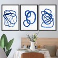 thumbnail image 3 of PixonSign Framed Canvas Print Wall Art Set Navy Blue Pastel Paint Stroke Rings Abstract Shapes Illustrations Modern Art Minimalism Decorative for Living Room, Bedroom, Office - 16"x24"x3 Black, 3 of 5