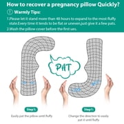 BATTOP Pregnancy Pillow for Side Sleeping, Soft J Shaped Maternity Body Pillows for Pregnancy with Removable Cover, Support for Back, Hips, Legs, Belly for Pregnant Women, Gray