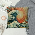 thumbnail image 2 of Nawypu Throw Pillow Cover Blue Surf Sea Waves Vintage of Nature with Sun Retro Beach Decorative Pillow Case Home Decor Square Pillowcase, 2 of 5