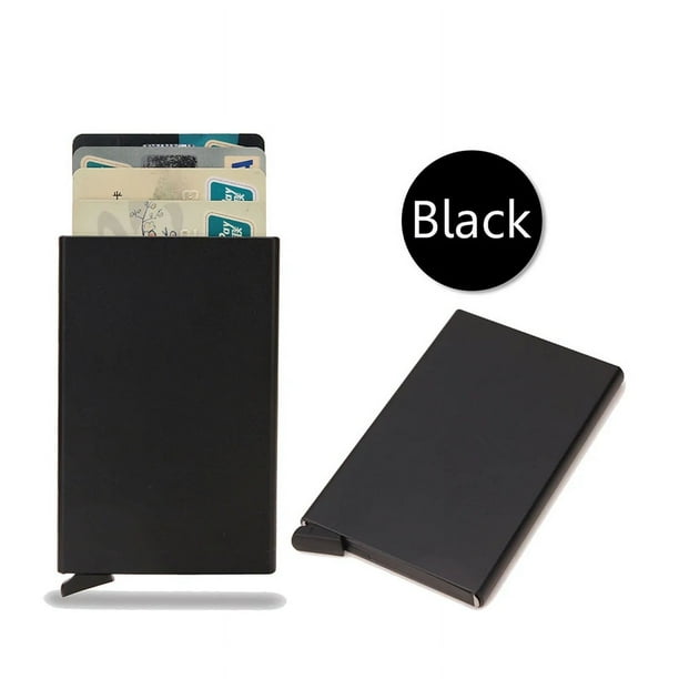 Cartera inteligente Rfid con tarjetero, billeteras finas de Metal para hombres y mujeres, billetera minimalista emergente, monedero pequeño negro, Vallet Walets para hombres