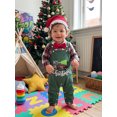 thumbnail image 5 of Cjfdfy Newborn Baby Boy Christmas Fall Outfit Plaid Bow Long Sleeve Romper Overalls Pants And Santa Hat Infant Cute My 1St Christmas Fall Winter Clothes 0-18M, 5 of 9
