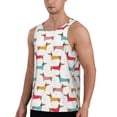 thumbnail image 2 of Bixox Dachshund Dog Puppy Pattern Men's Gym Tank Tops Workout Sleeveless T-Shirts Athletic Muscle Tank Training Bodybuilding Shirts,S-4XL, 2 of 7