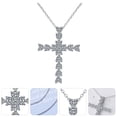 thumbnail image 4 of 1 colgante elegante para mujer, cadena de clavícula con cruz de circonita, collar versátil, 4 of 8
