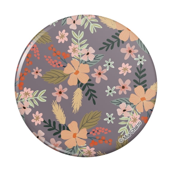 French Garden Flowers Pinback Button Pin