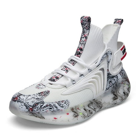 

Niepce Inc Streetwear White High Top Sneakers Men Breathable Sock Shoes